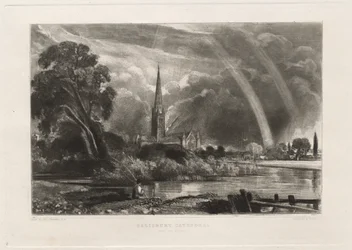 Catedral de Salisbury desde los Prados, Placa Pequeña, 1855