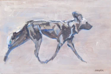 Perro pintado africano (perro salvaje), 2024 (óleo sobre lienzo)