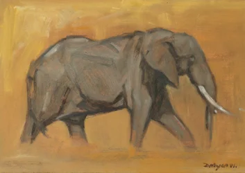 Toro elefante, 2018 (óleo sobre panel)
