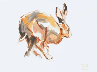 Liebre (corriendo), 2022 (óleo sobre lienzo)