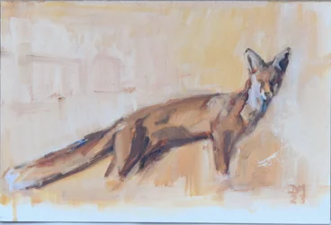 Zorro rojo, 2022 (óleo sobre lienzo)