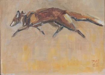 Zorro rojo, 2022 (óleo sobre lienzo)