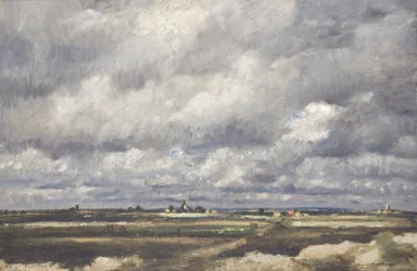Tormenta sobre la campiña (Óleo sobre lienzo)