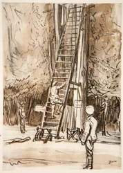 Un puesto de observación, ilustración de "The Western Front", pub. by Country Life Ltd