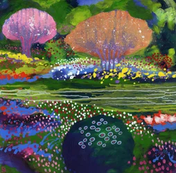 Jardín de abejas, 2017(acrílico sobre lienzo)