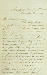 Carta de D. P. Grier, Memphis, Tenn., a Anna McKinney, 6 de diciembre de 1862
