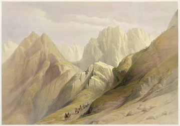 Ascenso de la Cordillera Inferior del Sinaí, 18 de febrero de 1839, lámina 114 del Volumen III de 