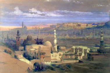El Cairo desde la Puerta de Citizenib, mirando hacia el Desierto de Suez, siglo XIX