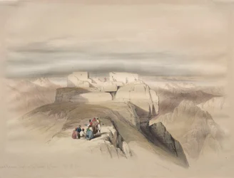 Capillas cristiana y mahometana en la cima del Sinaí, 1839