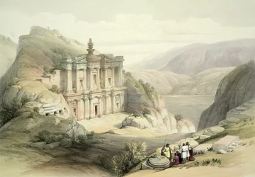 El Deir, Petra, 8 de marzo de 1839, lámina 90 del Volumen III de 