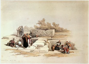 Fuente de Canaa, valle de Jesreel (grabado)