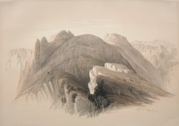 Gebil Hor. Monte Hor, desde los acantilados que rodean Petra, 1839