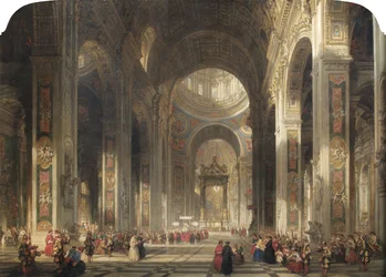 Interior de San Pedro, Roma, 1862