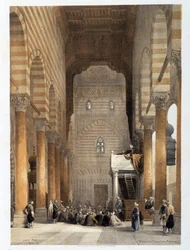 Interior de la Mezquita de los Metwalys en El Cairo en “La Tierra Santa”, Londres 1849