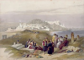 Jaffa, la antigua Jope, 16 de abril de 1839, lámina 61 del volumen II de «Tierra Santa», grabada por Louis Haghe (1806-85), publicada en 1843