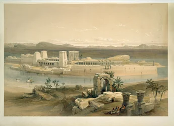 Isla de Philae, Assuan, Egipto (acuarela)