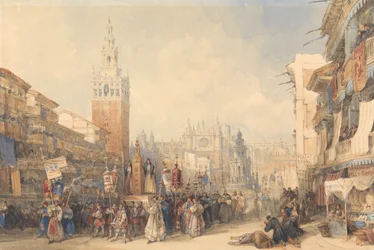 Plaza Real y la procesión