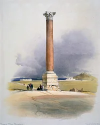 Columna de Pompeyo, Alejandría, siglo XIX