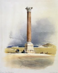 Columna de Pompeyo, Alejandría, Egipto, siglo XIX
