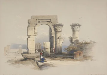 Ruinas y templo en la isla de Biggeh, Nubia