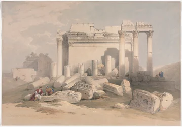 Ruinas del Pórtico Oriental del Templo de Baalbec, 1839