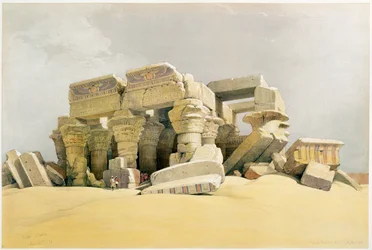 Ruinas del Templo de Kom Ombo, Egipto, c. 1845