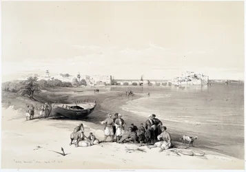 Sidón (Said), dibujo realizado el 28/04/1839 en “La Tierra Santa”, Londres 1849