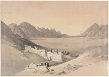 El Convento de Santa Catalina, Monte Sinaí, Mirando hacia la Llanura del Campamento