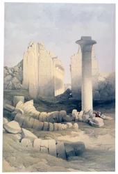 El Dromos o Sala Central del Gran Templo de Amón, Karnak, siglo XIX