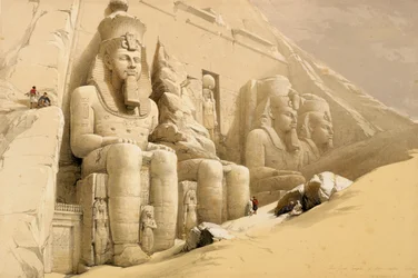 El Gran Templo de Abu Simbel, Nubia, Egipto, c. 1845