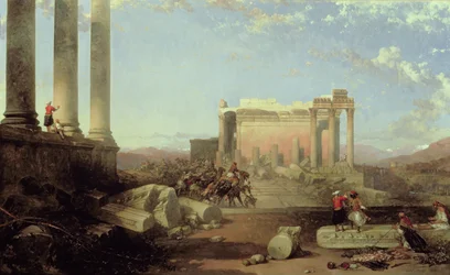 Las ruinas del Templo del Sol en Baalbec, 1861