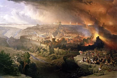 Asedio y destrucción de Jerusalén por los romanos bajo el mando de Tito, 70 d.C.