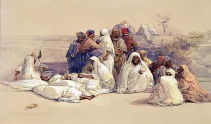 The Slave Market, Cairo, c.1838 (lápiz y acuarela sobre papel)