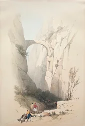 Arco triunfal cruzando el barranco que conduce a Petra, 1839