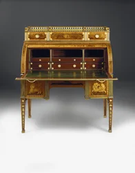 Bureau cilíndrico mecánico, los montajes atribuidos a Francois Redmond, c.1777-80