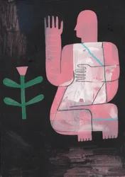 Black And Blue 3, 2023 (pintura mixta sobre papel)