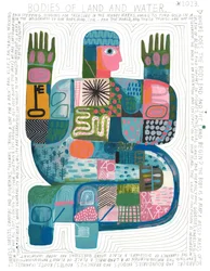 Bodies Of Land And Water, 2023 (acrílico y lápiz sobre papel)