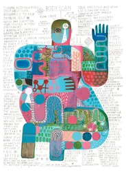 Body Scan, 2023 (acrílico y lápiz sobre papel)