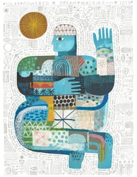 Solar Powered Dream Machine, 2023 (acrílico y lápiz sobre papel)