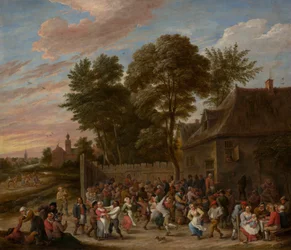 Campesinos Bailando y Festejando