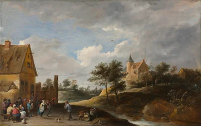 Paisaje con campesinos bailando, c. 1645-1650