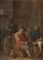 Campesinos fumando en una taberna, c. 1640