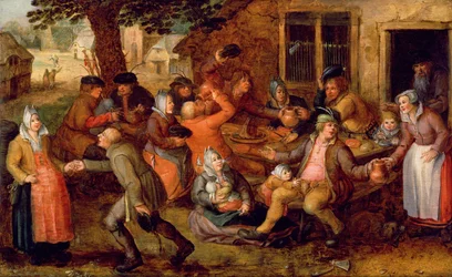 Campesinos festejando