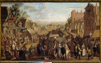 La Kermesse. Fiesta en un pueblo. Pintura de David Vinckboons (o Vinckeboons o Vinkeboons 1576-1629)
