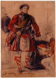 Jorge IV con traje escocés en el Palacio de Holyrood, 1822