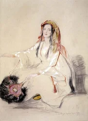 No.0743*1 Sra. Moore, esposa del cónsul británico en Beirut, con vestimenta árabe