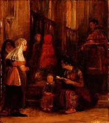 Siete Figuras en una Iglesia