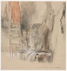 Estudio para La Cabaña de los Peep-O-Day Boys, en el Oeste de Irlanda El Niño Durmiente, 1835