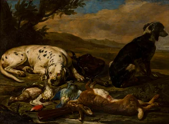 Bodegón basado en la Caza, c.1665-1701 (óleo sobre lienzo)