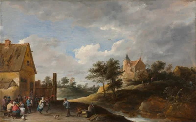Paisaje con campesinos bailando, c.1645-50